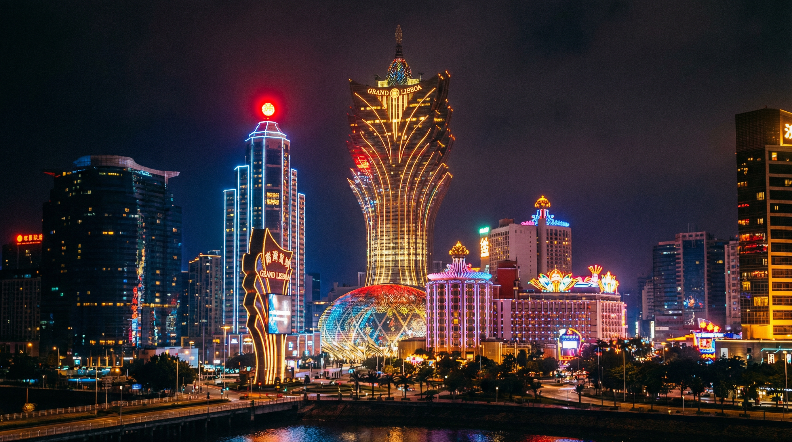 新葡京娱乐城 - 澳门地标建筑夜景